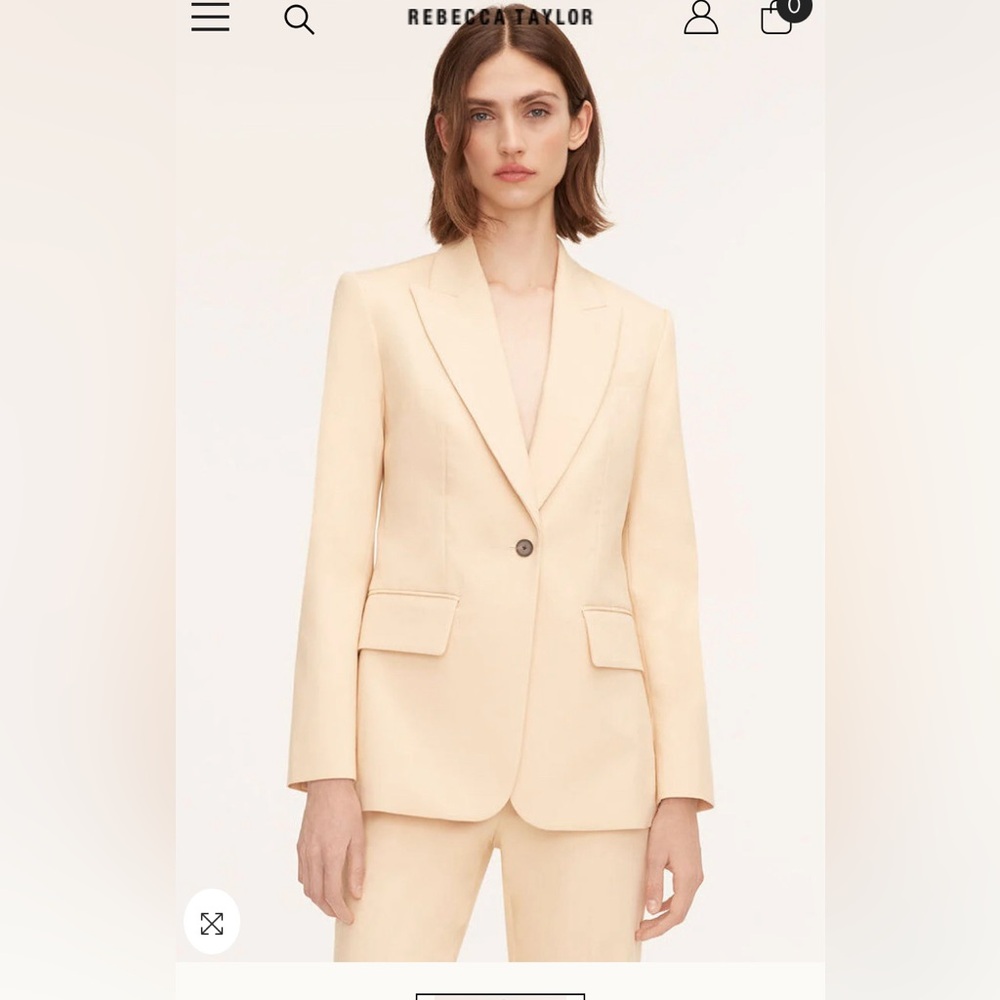 Cotton Suiting Blazer, Straw Color